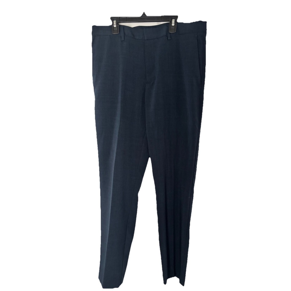 Perry Ellis Dress‎ Pants Mens 34x31 Navy Flat  Front Office Work Preppy